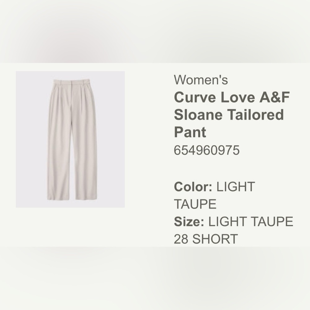 Abercrombie Curve Love Sloane Tailored Pant
